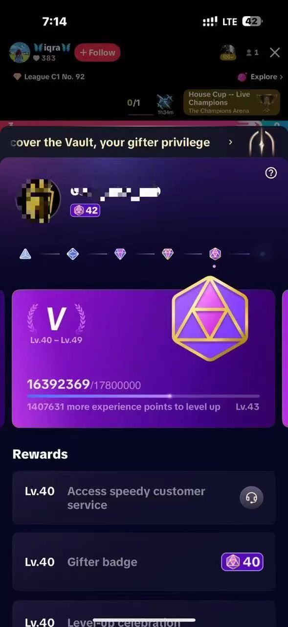 Level 42 TikTok Gifter Badge Account for Sale – High Level TikTok Account for Sale — screenshot 1