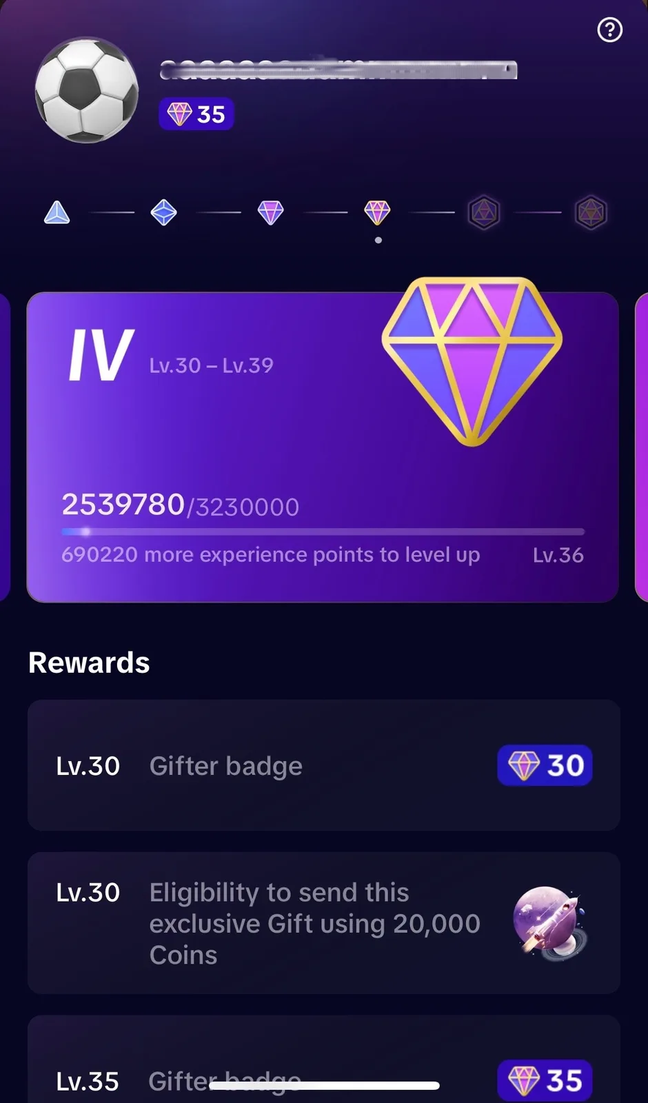 Noleggio Account TikTok con Badge Donatore Livello 35 — screenshot 1