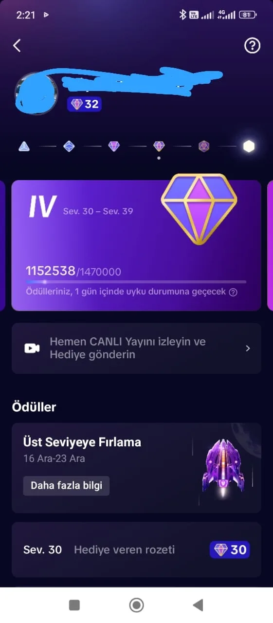 出售 32 级 TikTok Gifter Badge 礼物徽章账号 — 截图 1