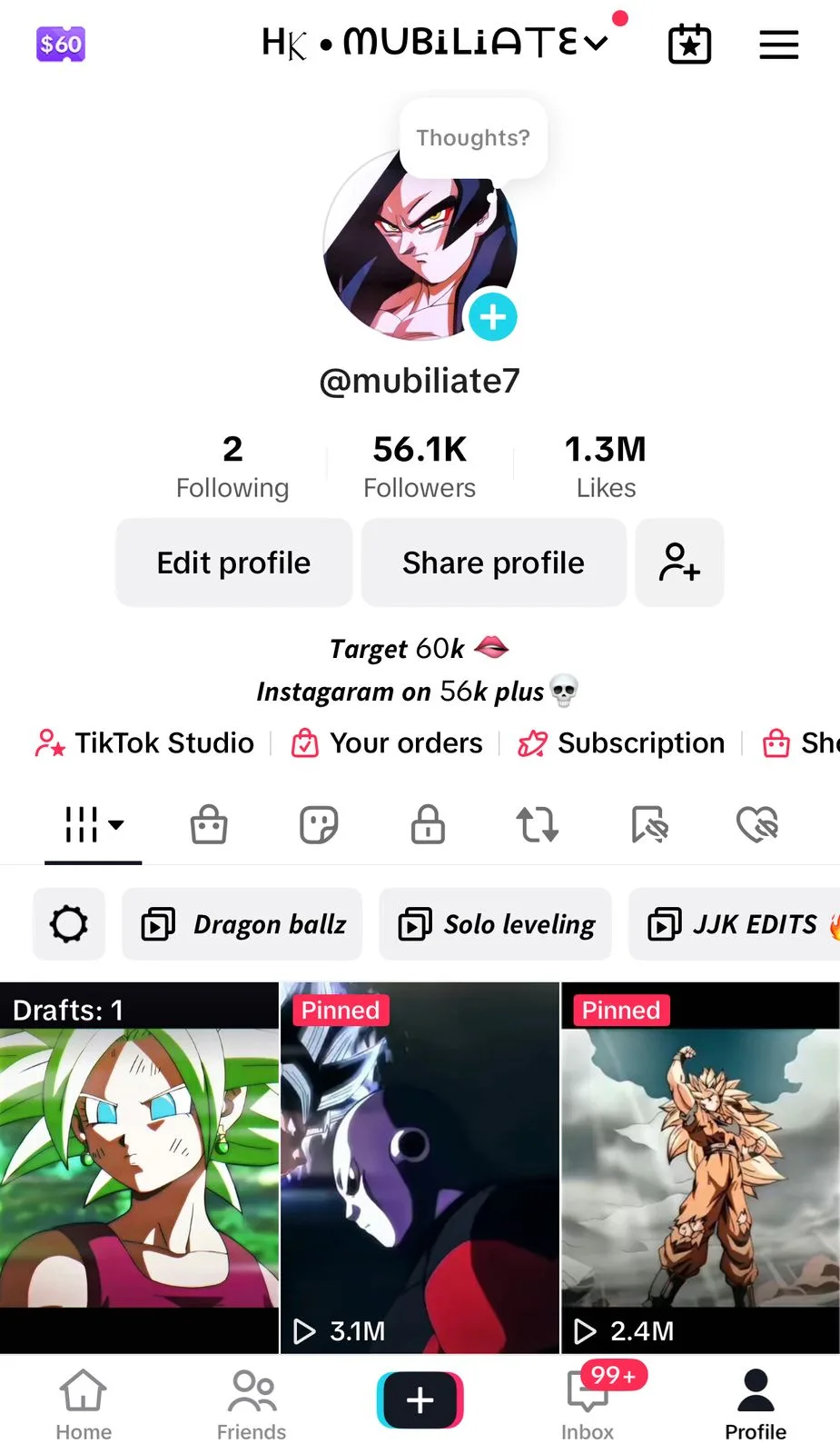Vendita account TikTok — screenshot 1