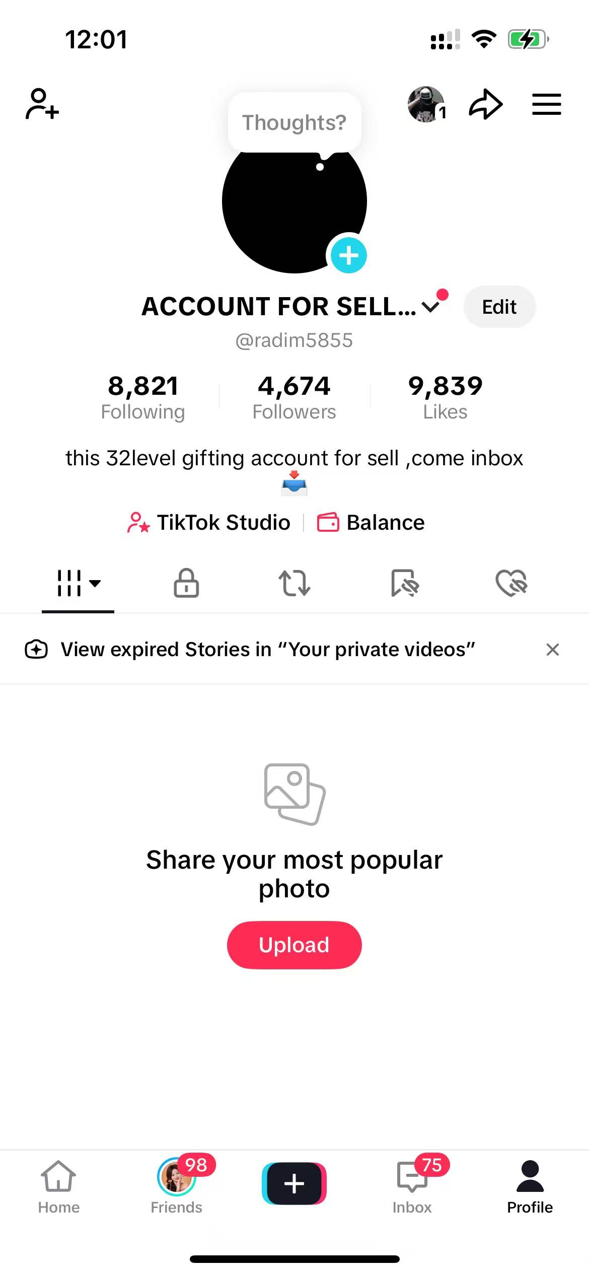 buy cheap tiktok level 32 gift account