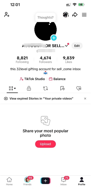 tiktok level 32 gift account buy online