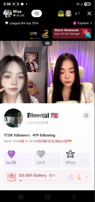 TikTok Level 32 High Gift Badge Account Live PK Screenshot